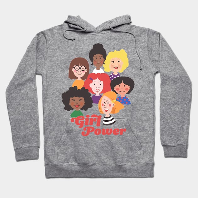 Girl Power and Love Hoodie by Piakolle